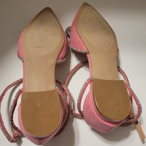 Shoedazzle Womens Rhinestone Pointed Toe Flat Pink Sandal Size 7 New without tag - Picture 10 of 10